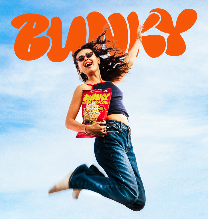 BUNKY — Protein Popcorn | Sriracha Lime + Aged White Cheddar